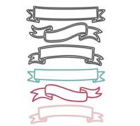 3pcs Banners Tag Label Ribbon Metal Die Cuts, Lace Bow Tag Lable Cutting Dies Cut Stencils DIY Invitation Card Scrapbooking Album Decorative Embossing Paper Dies Card Making