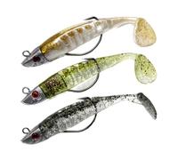 3PCS Bass Lures Sea Fishing UK - Realistic Action Sea Fishing Lures for Pike, Trout, Perch - Ideal for Offshore & Inshore Use, Effective Bait for Multiple Saltwater Species