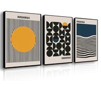 3Pcs Bauhaus Style Wall Art Bohemian Abstract Wall Decor Minimalist Canvas Mid Century Moderngeometry Poster Prints Painting Picture Suitable for Living Room Bedroom （16x24Posters）