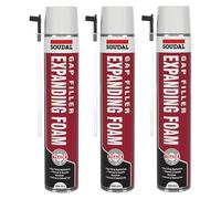 3PCS Bazaarist Soudal Hand-Held Expanding Foam 750ml - Self-Expanding Polyurethane (PU) Gap Filler, Thermal & Acoustic Insulation, Interior & Exterior Use, Sandable & Paintable
