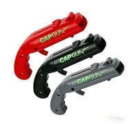 3Pcs Beer Bottle Opener Cap Gun, Launchable | Cool Gadgets for Men Gifts, Capgun Bottle Opener Pistol for World Cup Parties, BBQs and Adult Gatherings (Grey, Red, Black)