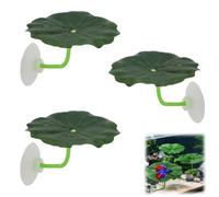 3PCS Betta Fish Tank Accessorie,Realistic Plastic Leaf Decorations with Suction Cups,Safe Soft Aquarium Plants for Shrimp & Small-Fish,Tropical Fish Tank Ornaments & Decorations,Lotus Leaf Shape