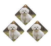 3PCS Bichon Frise Dog Car Air Freshener Hanging Scented Cards Cute Black Car Fresheners Long Lasting New Cars Scents for Women Men Natural Air Freshener with Lanyard Automotive Freshies