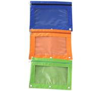 3pcs Binder Pencil Pouch in Oxford Cloth with Panel | Zipped Pocket for Pens and Pencils, Binder-compatible Insert, Easy-clean Storage for Teachers, Students, Reports