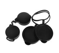 3pcs Binoculars Objective Lens Caps Rubber Protection Cover Black | Scope Protector, Outdoor Travel Use, Easy Fit and Water Protection, Universal Compatibility