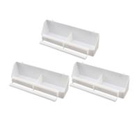 3pcs Bird Cage Food Box Hanging Feeder Bowl Large Capacity Pp White | Easy Install, Strong and Sturdy, Multifunctional Use for Parrot Rabbit