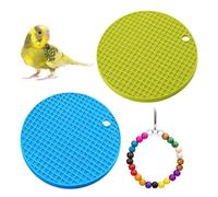 3PCS Bird Foraging Toys Puzzle & Slow Feeder Mats with Hanging Rings, Interactive Parrot Enrichment Toys to Increase Feeding Time, Daily Cage Environment Enhancement for Small Birds - Parakeet.
