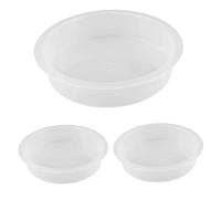 3PCS Bird Water Feeder Tray, 7" Dia. Round Plastic Bird Bath Water Bowl, Feeding Station Accessory, Outdoor Hanging Feeder Dish for Garden