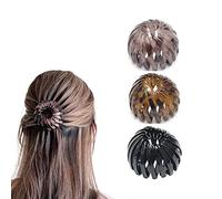 3PCS Birds Nest Hair Clip-Birds Nest Shaped Hair Holder, Bun Maker Clip, Lazy Bird's Nest Plate Hairpin Expandable Ponytail Claw Clamps Bun Maker, Ponytail Hair Clip Hair Accessories for Women Girls