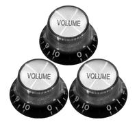 3pcs Black ABS Electric Guitar Volume and Tone Knob Caps | Letters and Numbers, Sturdy Replacement Set, Strong Stability, for Control Panels and Spare Parts
