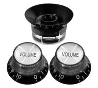 3pcs Black ABS Electric Guitar Volume Knob Caps Replacement | Replacement Set in PVC Bag, Strong Stability, Letters and Numbers, Hardware for Electric Guitar