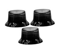 3pcs Black Abs Volume Knob Caps for Electric Guitar Replacement | Letters and Numbers, Strong Stability and Durability, Pvc Bag Pack for Hardware Use