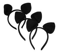 3pcs Black Bat Ear Headbands for Women Animal Ears Halloween Season | Fabric Build, Lightweight Comfort for Daily Accessory Use, Cosplay Headband Style, Women Hair Accessories