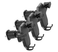 3pcs Black Car Phone Holder Air Vent Mount with Inverted Spiral Hook | PP Construction, Anti-Shake Grip, Easy Fitting, Universal Support for Sedans, Commuters, Road Trips and Music