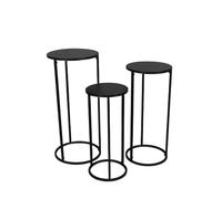3pcs Black Cylinder Flower Stands Iron Vase Column Set for Weddings Parties & Home Decoration Elegant Cake & Plant Display Stylish Space Decor