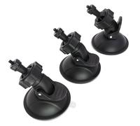 3PCS Black Dash Cam Mount Bracket for Cameras, Suction Cup Mounts with Strong Suction Power, 360° Rotating Ball Joint, Easy to Install and Remove with Dual Screw Sizes