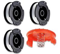 3PCS Black & Decker Strimmer Spool Replacement Kit - Compatible with AF-100/A6481/A6485 & ST/GLC/STC/BESTA Series - Includes 3 Spools + 1 Cap + 1 Spring - Autofeed Line Replacement