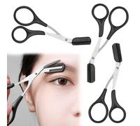 3Pcs Black Eyebrow Scissors with Comb Prune Smooth Natural Look Eyebrow Trimming Scissors Ergonomic Handle for Travel and Home Use to Messy Eyebrows Make Eyebrows More Neat and Beautiful
