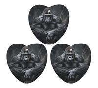 3PCS Black Gorilla Car Air Freshener Hanging Scented Cards Cute White Car Fresheners Long Lasting New Cars Scents for Women Men Natural Air Freshener with Lanyard Automotive Freshies