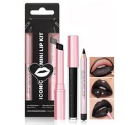 3PCS Black Matte Liquid Lipstick and Lip Liner Set - Black Lip Gloss Stain Lipliner Set, Nourishing & Long-Lasting Creamy Lipstick for Daily Makeup and Holiday