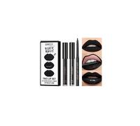 3Pcs Black Matte Liquid Lipstick,Lip Liner,Lip Gloss Trio Lip Set Waterproof Long-Lasting Moisturizing Velvety Lip Stain One Step Lips Makeup Kits (12