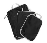 3pcs Black Nylon Travel Packing Organizer Bags Set | Clean and Dirty Separation, Sock Storage, Wear Resistant Design, Suitable for Gym Use and Nursery School