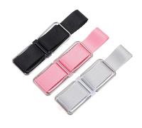 3pcs Black Phone Finger Ring Grip with Kickstand | Thin Folded Profile, ABS Plastic and Stainless Steel Spring, Braided Belt Detail, Protects Fingers and Scratches
