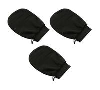 3pcs Black Rayon Exfoliating Shower Gloves for Dead Skin Removal