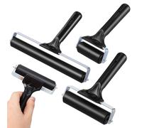 3pcs Black Rubber Brayer Set 3 Sizes 6cm 10cm 20cm for Crafts