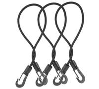 3pcs Black Rubber Elastic Rope Hooks Heavy Duty Dock Line | Boat Hooks, Sailboat and Motorboat Use, Outdoor Wharf Mooring Cord with Practical Easy Handling