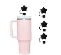 3Pcs Black Star Silicone Straw Topper for Stanley 30 & 40 Oz, Straw Straw Cover Cap, Splash Proof Straw Topper, Reusable Straw Cap Cover, Drinking Straw Tip Covers, Reusable Straws 10mm(JLY286)