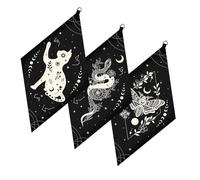 3Pcs Black Wooden Wall Hanging Ornaments for Wiccan Altars