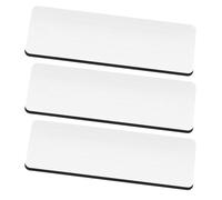 3pcs Blank Name Badges with Clips, Lightweight Plastic and Wood Pins | Smooth White Finish, Brooch Backing, for Retail Associates, Teachers, Visitor Passes and Lanyards