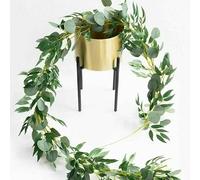 3Pcs Blended Greenery Garland 19.5Ft Artificial Eucalyptus and Willow Leaves Garland Table Runner Vine Garland for Christmas Wedding Home Decor