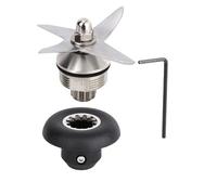 3pcs Blender Blade Replacement Parts, Stainless Steel Blender Blade with Wrench & Drive Socket Kit Accessories Attachment for Vitamix 32oz & 64oz Containers (Black, Silver)