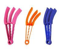 3pcs Blind Cleaner, Venetian Blind Cleaner Tool Venetian Blind Cleaner Removable Washable, Window Blind Cleaner Duster Brush for Blinds, Ac, Car Vent, Jalousie Dust(Blue + Red +Orange)
