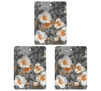 3PCS Blooming Hibiscus Flowers Car Air Freshener Hanging Scented Cards Cute tea Car Fresheners Long Lasting New Cars Scents for Women Men Natural Air Freshener with Lanyard Automotive Freshies