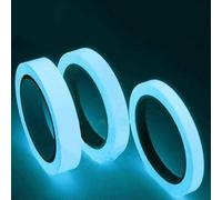 3Pcs Blue 9.8 FT Glow in The Dark Tape Fluorescent Spike Sticker for Stairs Walls Steps Safetys Exits Sign Warning Tape Self-Adhesive Luminous Tapes Safety Warning Tapes
