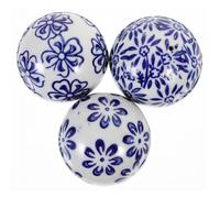 3PCS Blue and White Ceramic Balls Porcelain Ceramic Balls Decorative for Centerpiece Bowl Vase Basket Dish Fish Tank Home 5 * 5cm