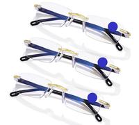 3Pcs Blue Blocker Glasses, Auto Focus Glasses Self Adjusting for Eye Strain with Dynamic Vision Technology, HD Lenses for Men & Women.