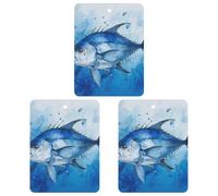 3PCS Blue Fish Car Air Freshener Hanging Scented Cards Cute Gray Car Fresheners Long Lasting New Cars Scents for Women Men Natural Air Freshener with Lanyard Automotive Freshies