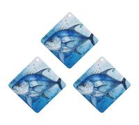 3PCS Blue Fish Car Air Freshener Hanging Scented Cards Cute Gray Car Fresheners Long Lasting New Cars Scents for Women Men Natural Air Freshener with Lanyard Automotive Freshies
