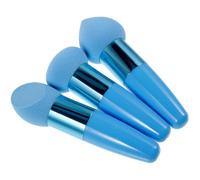 3pcs Blue Latex Makeup Beauty Pen Sponge for Face Foundation Daily | Pen-shaped Design, Easy-grip Handle, Convenient Handheld Tool for Women, Makeup Artists, Home Use and On-the-go Touch-ups
