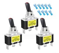 3PCS Blue LED Rocker Toggle Switch 12V 30A Waterproof ON/Off Compatible with for SPST Round Switches with LED Light Compatible with for Car Boat Truck Automotive Lights(red)