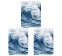 3PCS Blue Wave Art Car Air Freshener Hanging Scented Cards Cute Gray Car Fresheners Long Lasting New Cars Scents for Women Men Natural Air Freshener with Lanyard Automotive Freshies