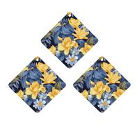 3PCS Blue Yellow Floral Car Air Freshener Hanging Scented Cards Cute Gray Car Fresheners Long Lasting New Cars Scents for Women Men Natural Air Freshener with Lanyard Automotive Freshies