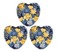 3PCS Blue Yellow Floral Car Air Freshener Hanging Scented Cards Cute White Car Fresheners Long Lasting New Cars Scents for Women Men Natural Air Freshener with Lanyard Automotive Freshies