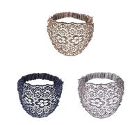 3PCS Boho Chic Crystal & Pearl Wide Headbands for Women - Luxury Lace Beaded Hair Accessories, Stylish Embellished Hairbands for Weddings, Vacations & Daily Wear(Multi color, standard) (Color 3 cps-D)