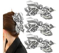 3Pcs Boho Hair Claw Clips for Women, With Cashew Flower Pattern Geometric Hair Clips, for Thick Hair Paisley Hair Clip Bow Knot Adorable Hair Claws Non-slip Fashion Hair Accessories