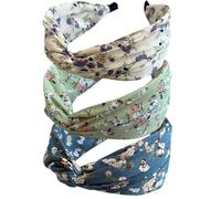 3Pcs Boho Wide Headband Rabbit Ears Hair Bands Fabric Non-Slip Headbands Alice Bands Adult Women Elastic Twist Hairband 1920s Accessories for Women Girls